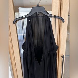 Black maxi rayon and elastane